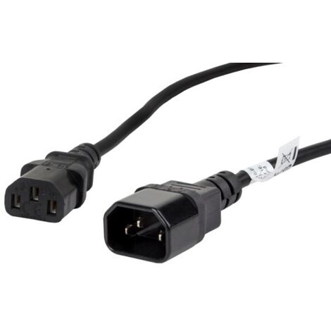 Lanberg CA-C13E-11CC-0018-BK cable de transmisión Negro 1,8 m C13 acoplador C14 acoplador (1/4)