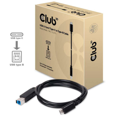 Club3D Kabel USB 3.1 Typ C  USB Typ B 1.0m St/St (1/4)