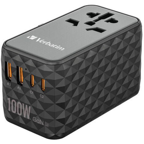 Verbatim GaN III Uni.Travel Adap 100W Welt-zu-Welt UTA-06 32121 (1/4)