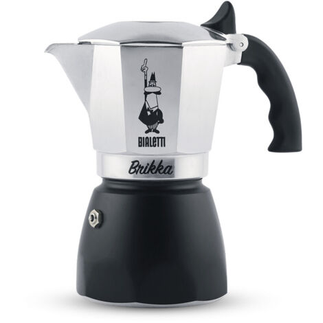 Cafetera Italiana Bialetti Brikka 2TZ Negro Aluminio 2 Tazas