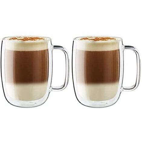 Zwilling Sorrento Plus Latte Macchiato - Juego de 2 piezas con asa (450 ml), transparente (1/5)