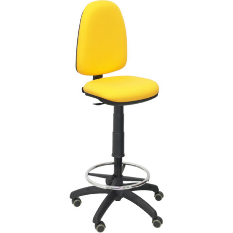 Taburete Ayna bali amarillo ruedas de parqué (1/2)