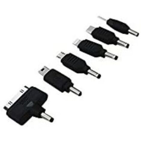CARGADOR APPROX PARA RED DOMESTICA DOS USB 5V 2.1A COLOR NEGRO INCORPORA 7 TIPS (1/5)