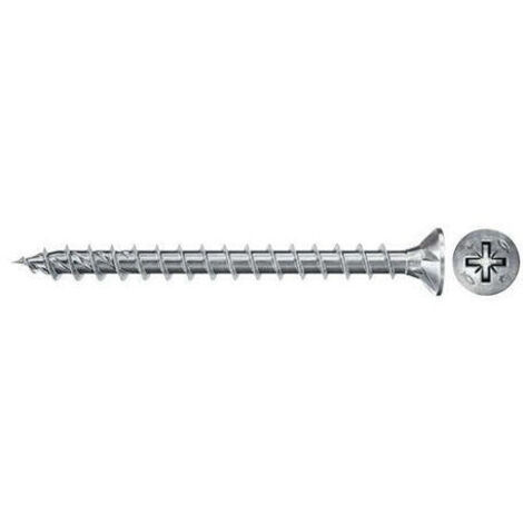 FISCHER 670390 PowerFast II FPF II CZF 5,0x25 BC 50 con cabeza avellanada, engarce PZ, rosca total y cincado