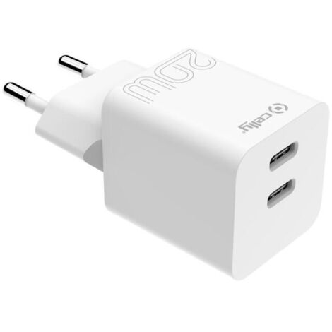 Cargador de Batería Celly TC2USBC20WWH Blanco 8021735196952 S7780298 Celly (1/4)