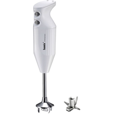 bamix Set de batidora de mano eléctrica M160 ONE con multicuchilla de acero inoxidable, 160 vatios, Regulable con 2 velocidades, Made in Switzerland, Blanco (1/4)