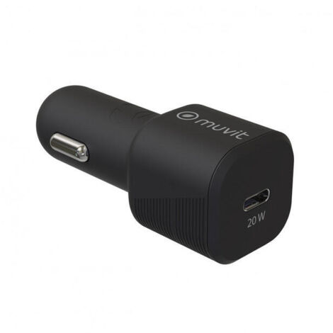 muvit for change cargador coche Tipo C PD 20W negro (1/2)