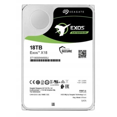 Seagate Exos X18 ST18000NM000J - Disco duro - 18TB - interno - SATA 6Gb/s - 7200rpm - bfer: 256 MB (1/5)