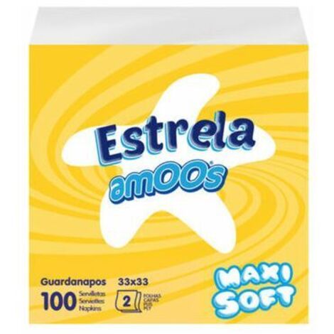 Servilleta celulosa amoos 33x33 cm 2 capas paq 100 u
