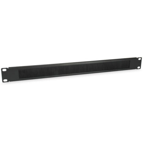 PANEL PASACABLES CON CEPILLO EQUIP 1U CON BARRA DE SOPORTE RACK19 COLOR NEGRO (1/4)