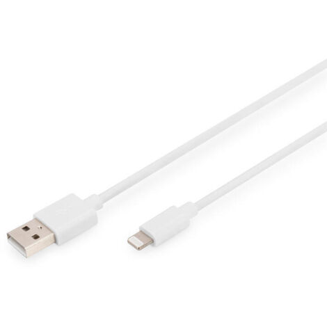 DIGITUS USB Kabel 2.0 A St. - Lightning St., MFI 2M weiß (1/2)