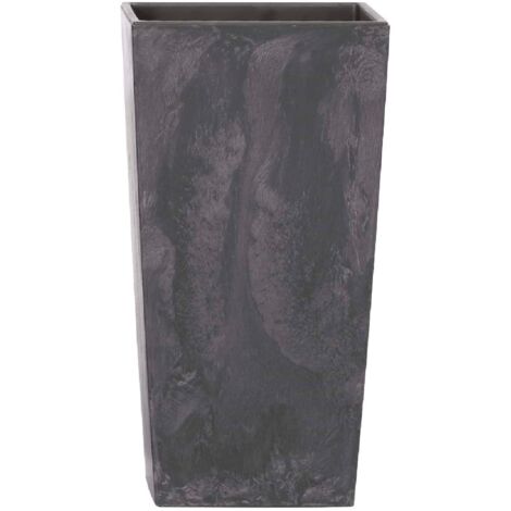 Maceta alta 19 L Prosperplast Urbi Square Effect de plástico CON depósito en color Antracita, 44,9 (alto) x 24 (ancho) x 24 (profundo) cms