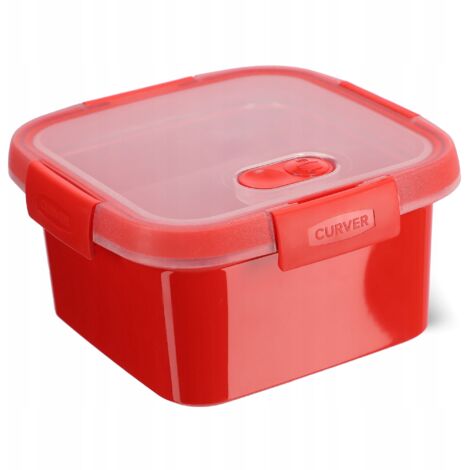 CURVER 249954 - Caja de almacenamiento, cocción al vapor en microondas, cuadrada, 1,1 L - Reciclado (gama Smart Eco), plástico, 1 litro (1/5)