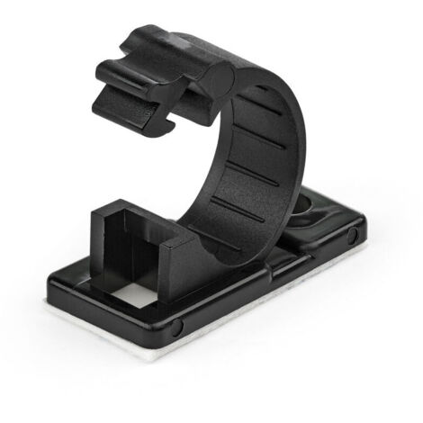 100 Clips de Gestión de Cableado Adhesivos - Negro - Organizador de Cableado para Escritorios/Oficinas - Mordaza de Nylon Autoadhesiva con Clasificaci (1/3)