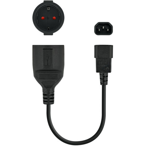 CABLE ADAPTADOR C14/M a CEE7/H, 16A, 50 CM (1/2)