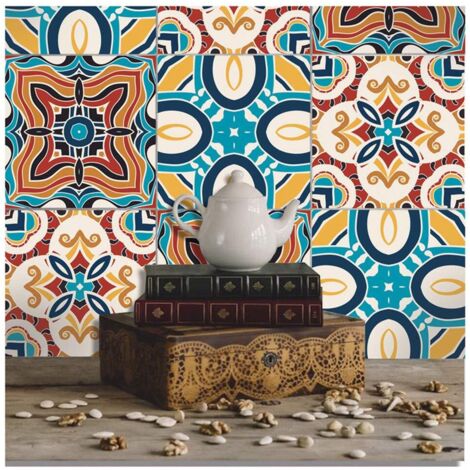 1 PACK,Estilo Europeo Pegatinas De Mosaico Azulejo Cocina Baño Decoración Del Piso Mural Art Decals Wallpaper Decoración Para El Hogar Pet Etiqueta De La Pared