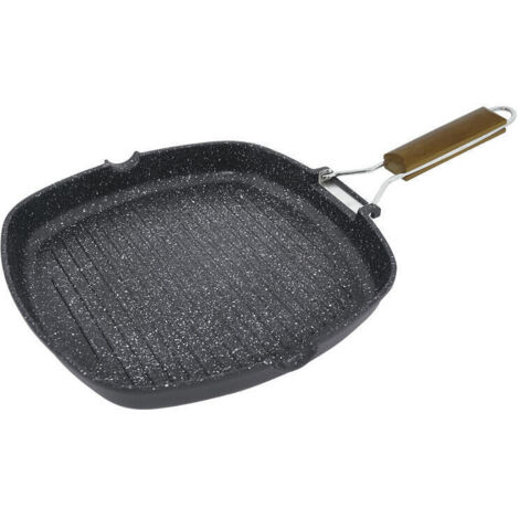 SARTEN GRILL JATA GMA28 KILIMANJARO 28x28cm ANTIADHERENTE Pfluon STONITE LIBRE DE PFOA APTO PARA TODAS LAS COCINAS INCLUIDO INDUCCION (1/3)
