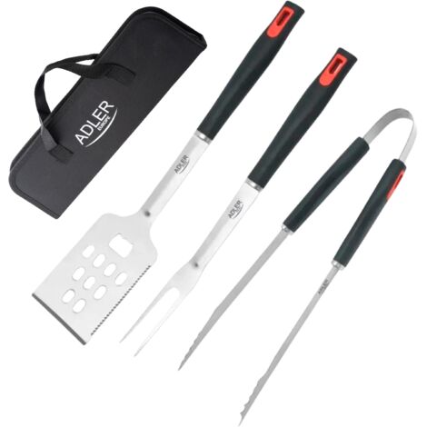 SET DE UTENSILIOS PARA GRILL - ESPATULA, PINCHO Y PINZAS (1/5)