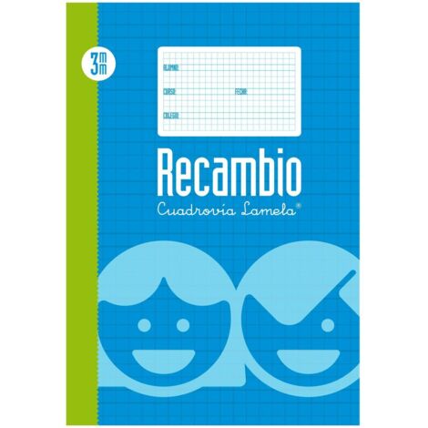 LAMELA RECAMBIO HOJAS MICROPERFORADAS FOLIO CUADRÍCULA 3MM C/ MARGEN  PACK -5U- (1/2)