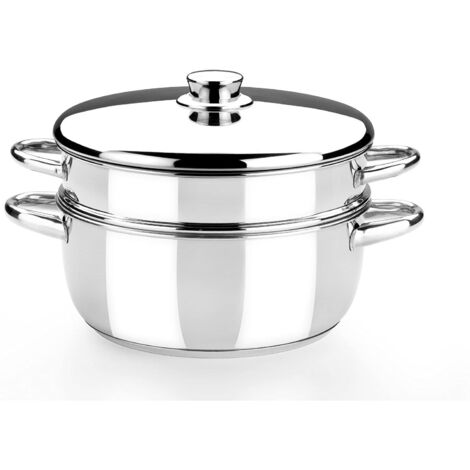 Olla Vapor Monix Optima 20cm Acero Inox 18/10 con Tapa de Cristal (1/2)