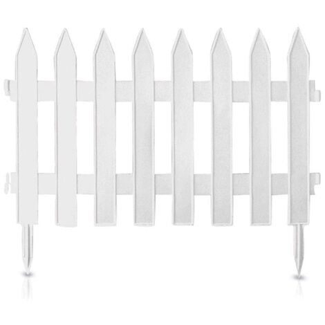 Practica y elegante valla,rejilla ideal para el cercado del jardin de su hogar, color blanco, 3,2 m de longitud,compuesto por 7 elementos.
