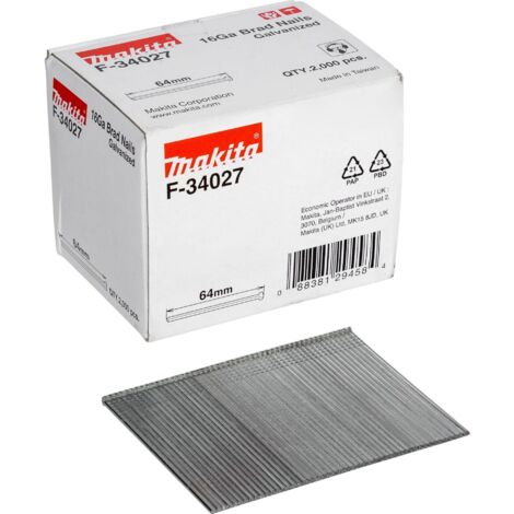 Makita f-34027 64 mm 16 ga 2000 Brad uñas – Multicolor