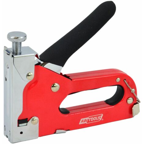 Grapadora tapicera 4 funciones Awtools – Modelo 4-14mm, ideal para trabajos de tapicería, versatilidad, incluye funciones múltiples, diseño ergonómico y fácil manejo