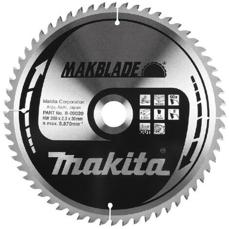 Makita Hoja de Sierra Circular 260x30x24z para modelo 2704, herramienta profesional para carpintería y construcción, diseño reforzado, cortes rápidos y precisos, color metálico.