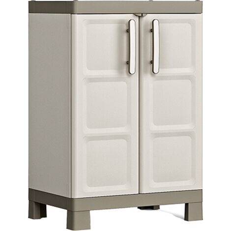 KETER Armario INTERIOR bajo EXCELLENCE resina cocina garage trastero estantería almacenaje resistente cerradura certificación TÜV 65x45x97 WxDxH cm