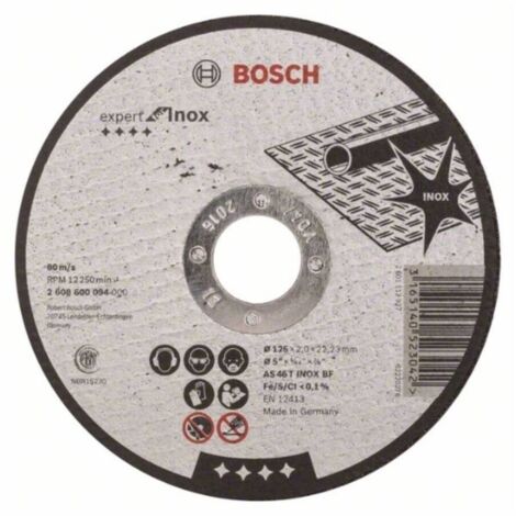 DISCO BOSCH MET 125mm x 20mm x 22mm EXPERTO PARA INOX