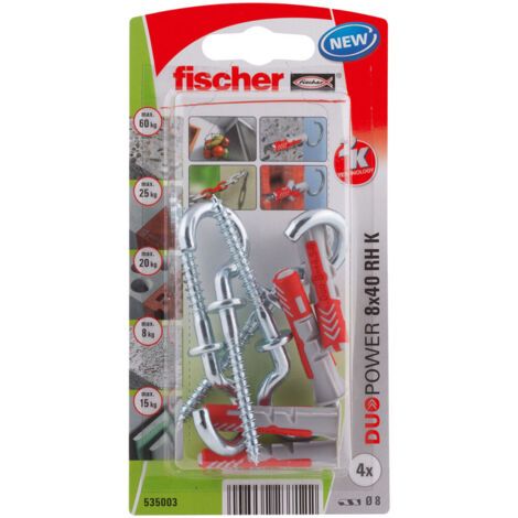 Anclaje de tornillo FISCHER, Duopower, Diam.8 mm x L.40 mm Fischer
