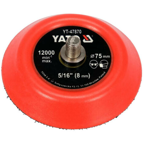 Almohadilla pulidora 75, 125, 150 mm, disco de pulido, plato de pulido, con cierre de velcro, rosca 8 mm, diámetro: 75 mm
