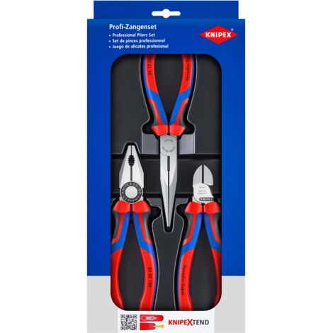 KNIPEX 00 20 11 juego de montaje 1 x 03 02 180, 1 x 26 12 200, 1 x 70 02 160