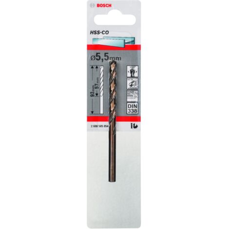 Broca para metal HSS-Co DIN 338 (55 x 57 x 93 mm)  BOSCH 2608585854