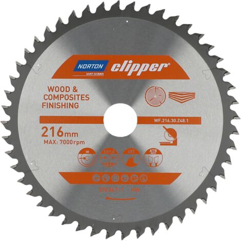 Lame carbure Finition 216x2.8/1.8x30 Z48 NORTON CLIPPER - 70184608099