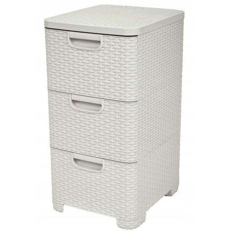 CURVER - Cajonera Style de 3 Cajones 14L. - con Patas - Color Blanco Roto