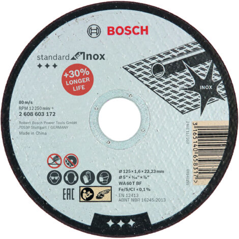 Corte Recto Standard Inox: 125X1,6 5 - Bosch