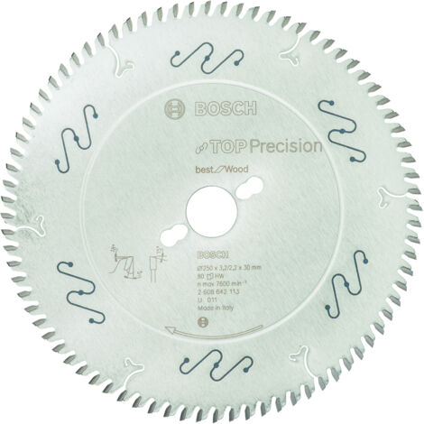 Bosch 2 608 642 113 - Hoja de sierra circular Top Precision Best for Wood - 250 x 30 x 3,2 mm, 80 (pack de 1)