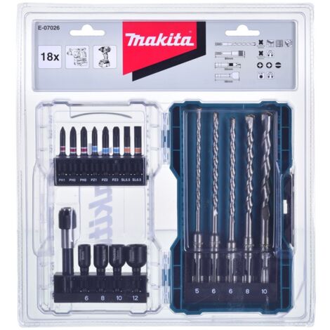 Makita E-07026 Set de Brocas y Puntas SDS-PLUS – 18 piezas