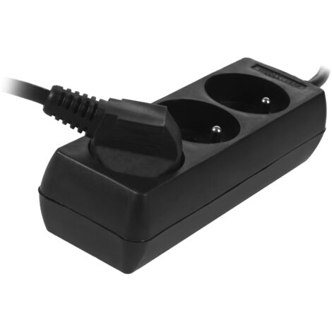 Extensión doméstica negra Awtools, modelo 3-gniazdos 1,5m con conexión a tierra, ideal para uso en casa, 3 tomas, cable resistente, diseño compacto y seguro para comodidad. (1/3)