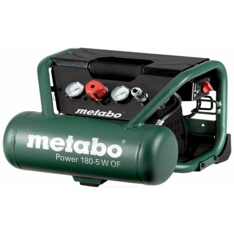 Metabo Power 180-5 W OF - Compresor 1,5 CV 5 litros sin aceite, especial construcción