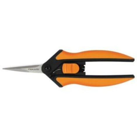Tijeras Fiskars Solid Snip SP13 – Micro- Punta para poda precisa de plantas y flores