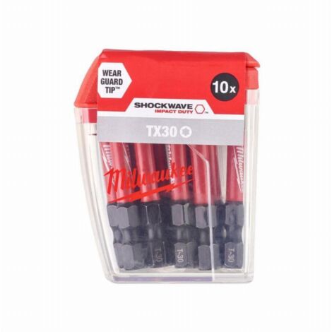 MILWAUKEE Puntas de destornillador Shockwave - Torx 30 50 mm - 10 piezas - 4932471574 (1/2)
