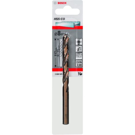Broca para metal HSS-Co DIN 338 (8 x 75 x 117 mm)  BOSCH 2608585860