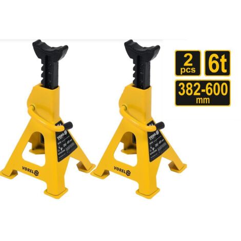 Vorel 80309, gato hidráulico y caballete para vehículo, peso 4,5 kg, 2 piezas por paquete, ideal para mantenimiento y reparación de vehículos.