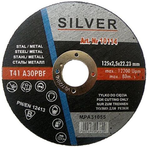 Disco de corte de metal para acero 125x1,2 CORTE DE PLATA (1/2)