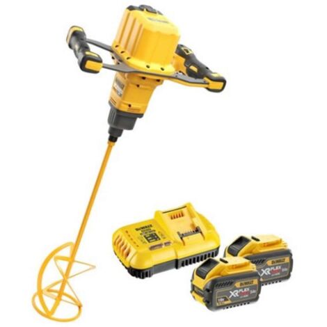 DeWALT Herramientas - Mezclador de construcción inalámbrico 54V, 2x batería 9,0 Ah XR, cargador. DCD240X2