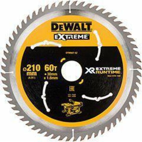 DeWALT Accesorios - Hoja de sierra para madera 210x30 mm, 60 dientes DT99567