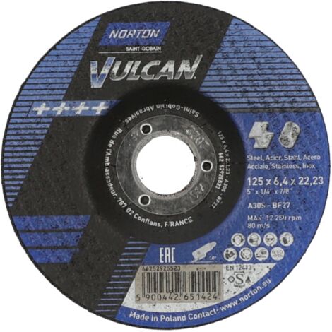 DISCOS DE DESBASTE PARA METAL 125x6,4x22 mm (1/4)