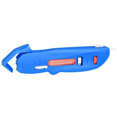 WEICON Tools - Cuchillo para cables (espiral, redondo, longitudinal y en espiral de 4-28 mm de diámetro, cuchillo de seguridad integrado)